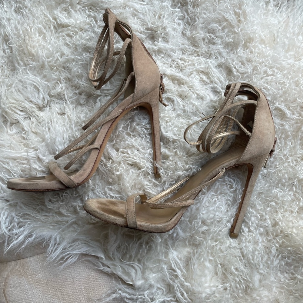 Loved Stuart Weitzman Tan Strappy Sandals